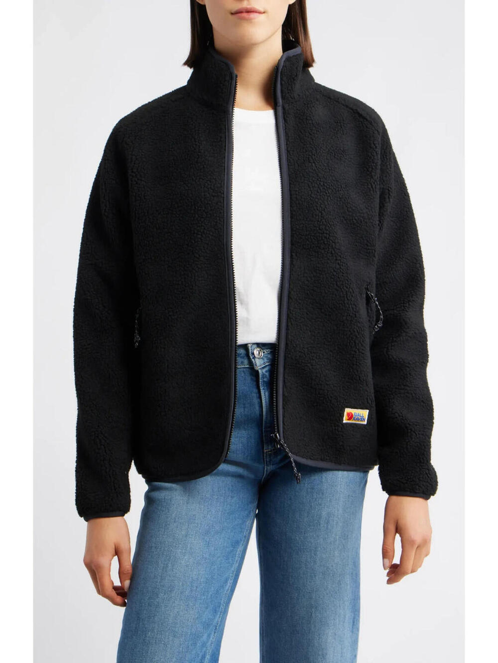 NEW, Fjällräven Women's Vardag Pile Fleece Zip Jacket in Black Sz XS #T3908